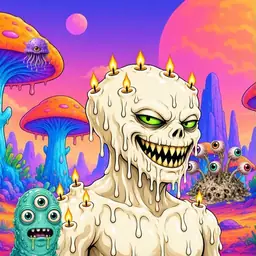 Oozlings #2790, Candle Wax · Mushroom Desert