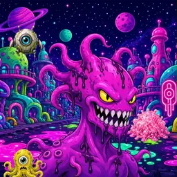 Oozlings #280, Squid · Neon City