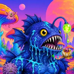 Oozlings #2802, Anglerfish · Mushroom Desert