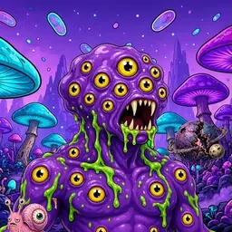 Oozlings #2816, Eyeball Cluster · Fungus Forest