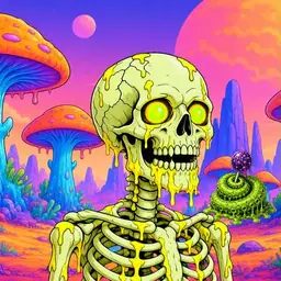 Oozlings #2823, Mutated Skull · Mushroom Desert