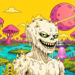 Oozlings #2827, Candle Wax · Turquoise Swamp