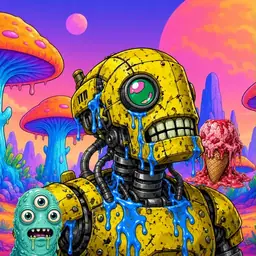 Oozlings #2832, Mutated Rusty Robot · Mushroom Desert