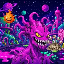 Oozlings #2833, Squid · Neon City