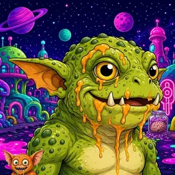 Oozlings #2834, Toad Goblin · Neon City