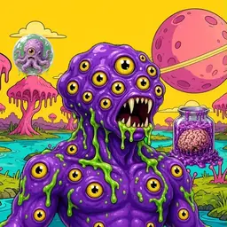 Oozlings #2836, Eyeball Cluster · Turquoise Swamp