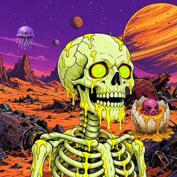 Oozlings #284, Mutated Skull · Ship Junkyard