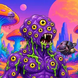 Oozlings #2845, Eyeball Cluster · Mushroom Desert