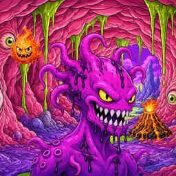 Oozlings #2847, Squid · Flesh Cave