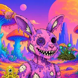 Oozlings #2856, Zombie Bunny · Mushroom Desert