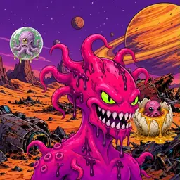 Oozlings #2862, Mutated Squid · Ship Junkyard
