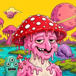 Oozlings #2865, Mushroom Head · Turquoise Swamp