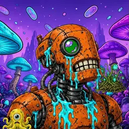 Oozlings #2866, Rusty Robot · Fungus Forest