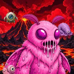 Oozlings #2873, Mutant Moth · Lava Fields