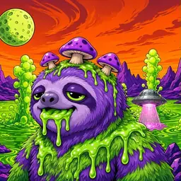 Oozlings #2874, Slime Sloth · Acid Lake