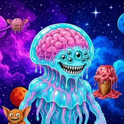 Oozlings #2884, Jellyfish Brain · Void Nebula