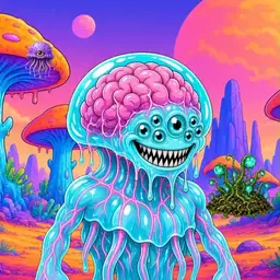 Oozlings #2887, Jellyfish Brain · Mushroom Desert