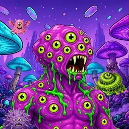 Oozlings #2889, Mutated Eyeball Cluster · Fungus Forest