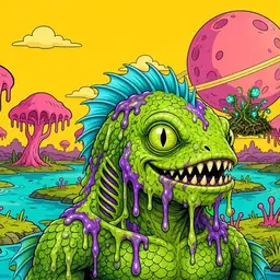Oozlings #289, Swamp Fish · Turquoise Swamp