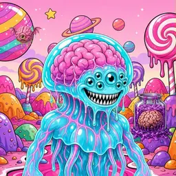 Oozlings #290, Jellyfish Brain · Candy Planet