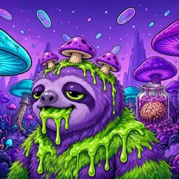 Oozlings #2916, Slime Sloth · Fungus Forest
