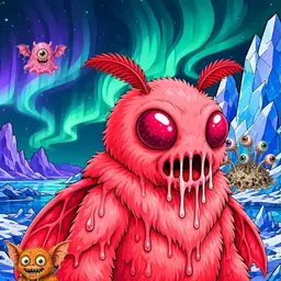 Oozlings #2920, Mutated Mutant Moth · Aurora Ice