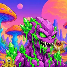 Oozlings #2924, Mutated Crystal Rock · Mushroom Desert