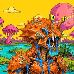Oozlings #2928, Mutated Crab · Turquoise Swamp