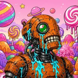 Oozlings #2929, Rusty Robot · Candy Planet