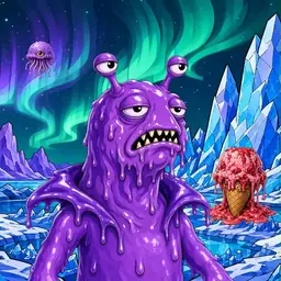 Oozlings #2930, Slug · Aurora Ice