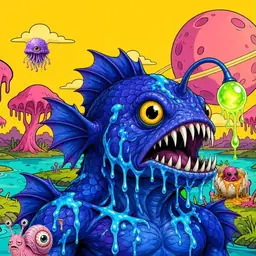 Oozlings #2932, Anglerfish · Turquoise Swamp