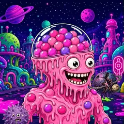 Oozlings #2935, Gumball Brain · Neon City