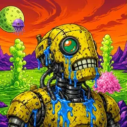 Oozlings #2936, Mutated Rusty Robot · Acid Lake