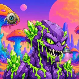 Oozlings #2939, Crystal Rock · Mushroom Desert