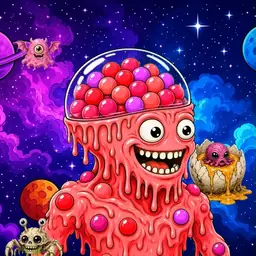 Oozlings #2947, Mutated Gumball Brain · Void Nebula