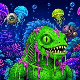 Oozlings #2948, Mutated Swamp Fish · Glow Reef