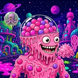Oozlings #2949, Gumball Brain · Neon City