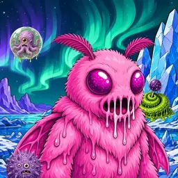 Oozlings #2950, Mutant Moth · Aurora Ice