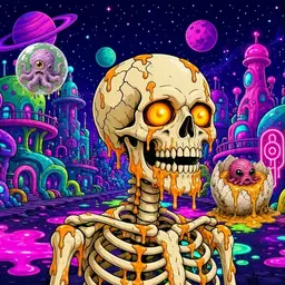 Oozlings #2956, Skull · Neon City