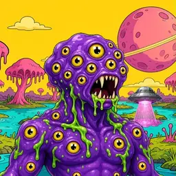 Oozlings #2958, Eyeball Cluster · Turquoise Swamp
