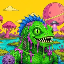 Oozlings #2965, Mutated Swamp Fish · Turquoise Swamp
