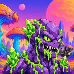 Oozlings #2968, Crystal Rock · Mushroom Desert