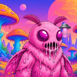 Oozlings #2971, Mutant Moth · Mushroom Desert