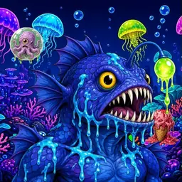 Oozlings #2972, Anglerfish · Glow Reef