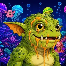 Oozlings #2977, Toad Goblin · Glow Reef