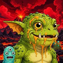 Oozlings #2988, Toad Goblin · Lava Fields