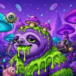 Oozlings #2992, Slime Sloth · Fungus Forest
