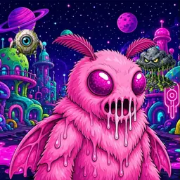 Oozlings #3001, Mutant Moth · Neon City