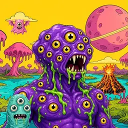 Oozlings #3006, Eyeball Cluster · Turquoise Swamp
