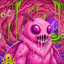 Oozlings #3007, Mutant Moth · Flesh Cave
